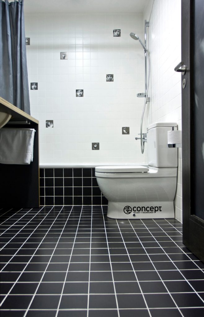 Beispiel für Fliesenverlegung beim Badezimmer Design