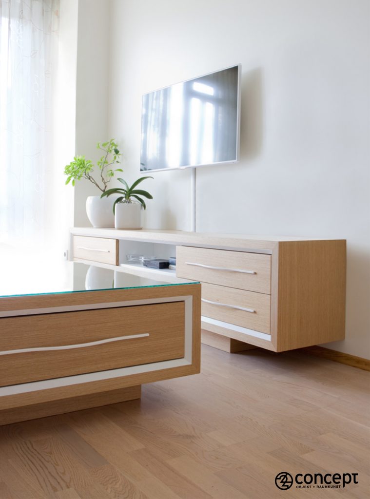 Möbel für offenen Wohnraume nach Maß im Detail
